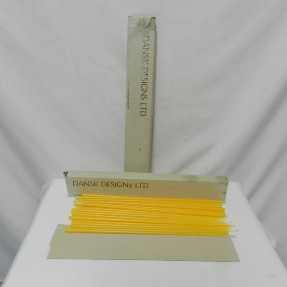Vintage Dansk Designs 44 Taper Candles Mid Century Modern Hand Dipped 15" Yellow - Picture 3 of 8